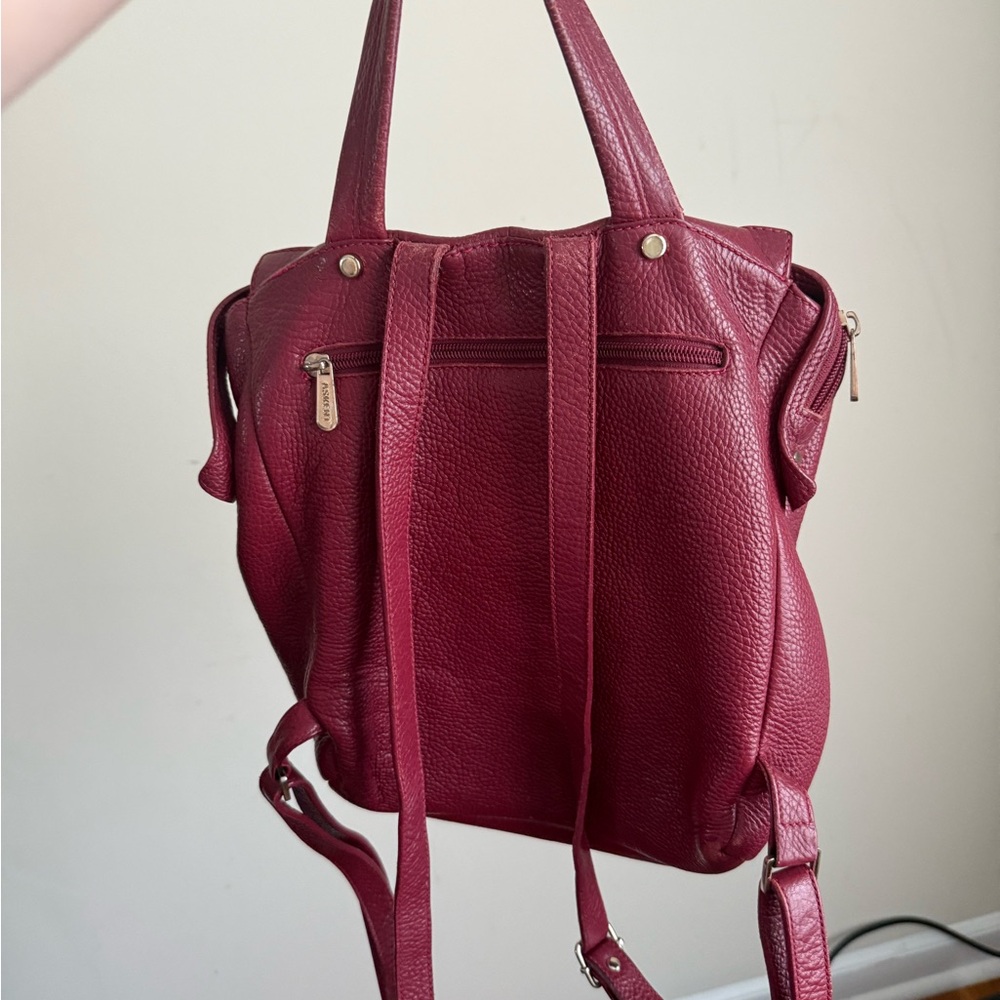 Elegant Burgundy Leather Backpack